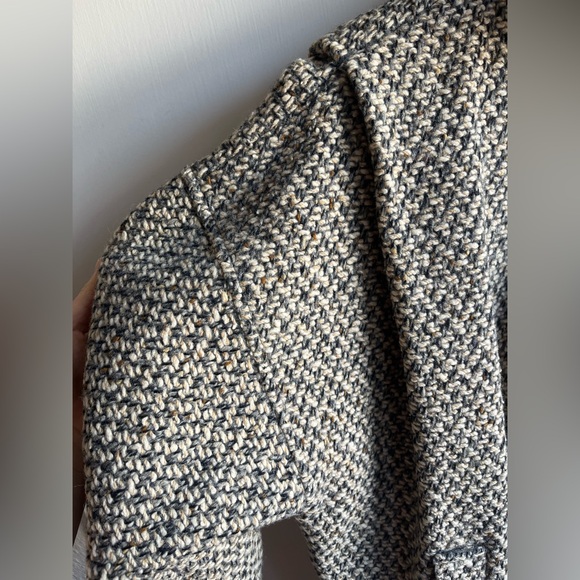 Vintage 100% Wool Coat Houndstooth Grey and Tan KAREN brand - Picture 7 of 10